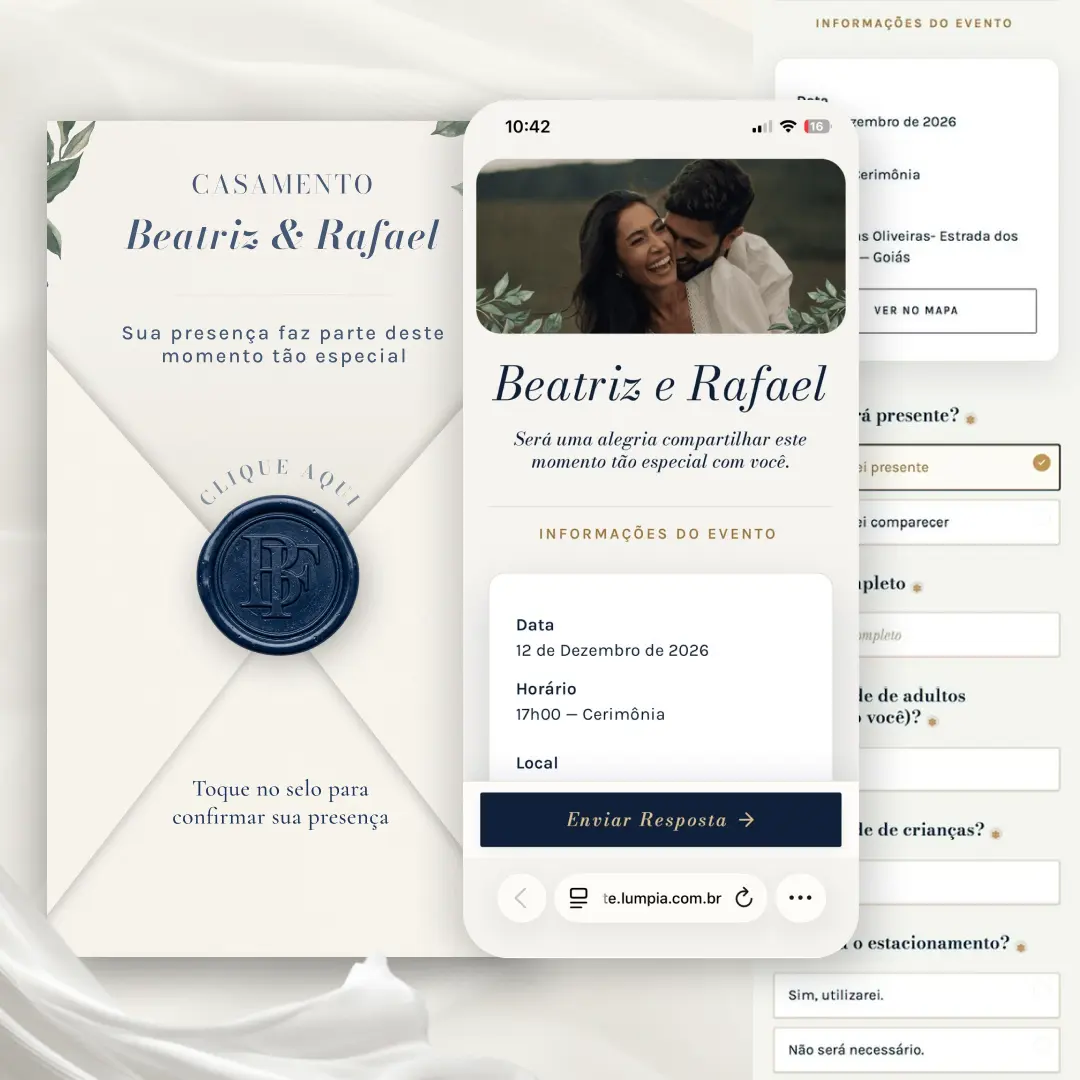 Convite de casamento de Camila e Fernando